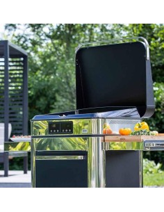 Combo Plancha gaz sur chariot - Enosign 65 - Noir et inox 2