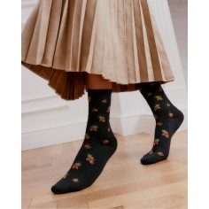 Nos chaussettes femme "Les Glands" noir - Maison Broussaud 2