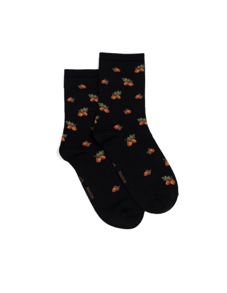 Nos chaussettes femme "Les Glands" noir - Maison Broussaud