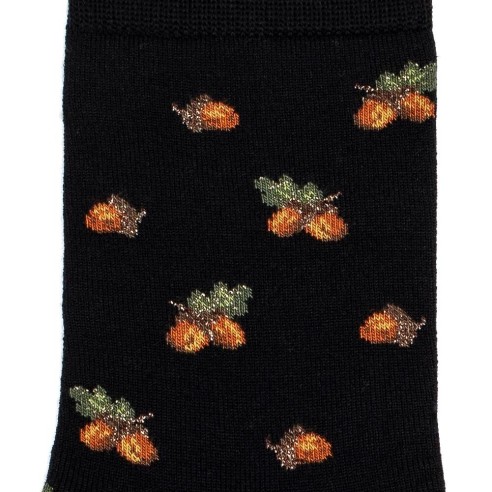 Nos chaussettes femme "Les Glands" noir - Maison Broussaud