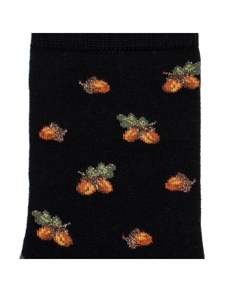 Nos chaussettes femme "Les Glands" noir - Maison Broussaud