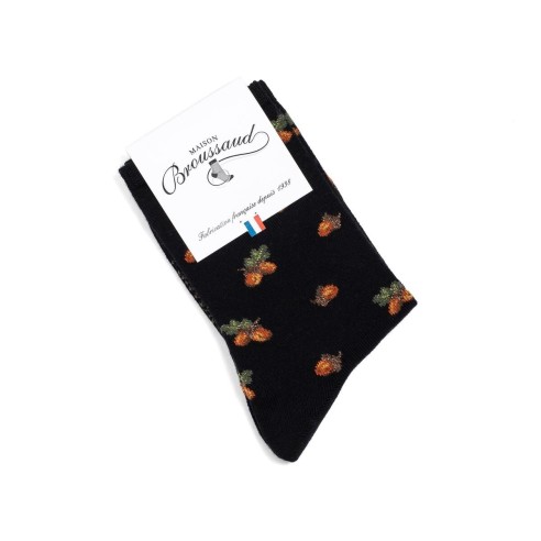 Nos chaussettes femme "Les Glands" noir - Maison Broussaud