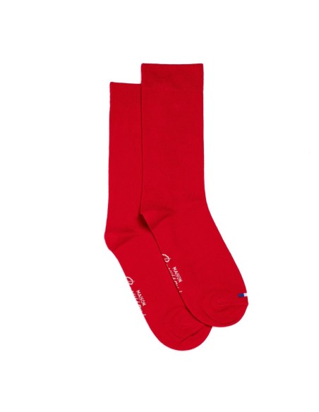 Chaussettes unies rouges - Maison Broussaud