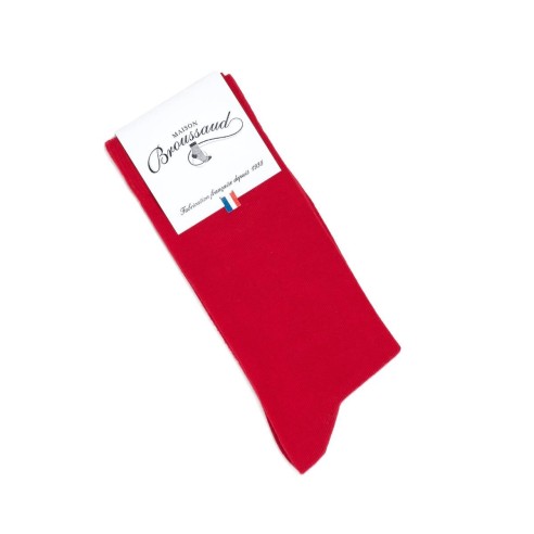 Chaussettes unies rouges - Maison Broussaud