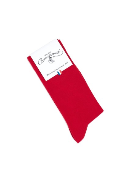 Chaussettes unies rouges - Maison Broussaud