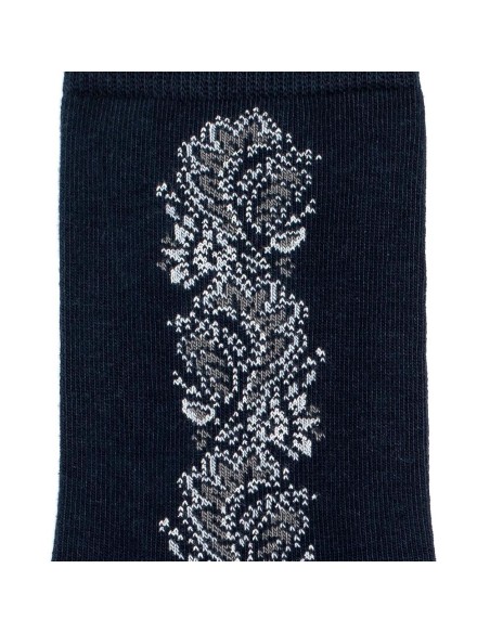 Nos chaussettes femme "La Frise" marine - Maison Broussaud