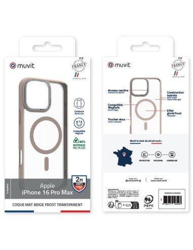 COQUE MAGSAFE 2M MAT FROST BEIGE IPHONE 16 PRO MAX