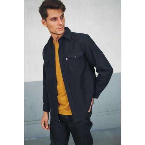 Surchemise Moleskine Grattée Marine