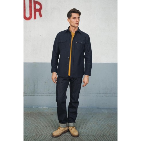 Surchemise Moleskine Grattée Marine