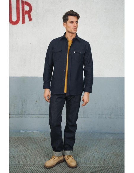 Surchemise Moleskine Grattée Marine