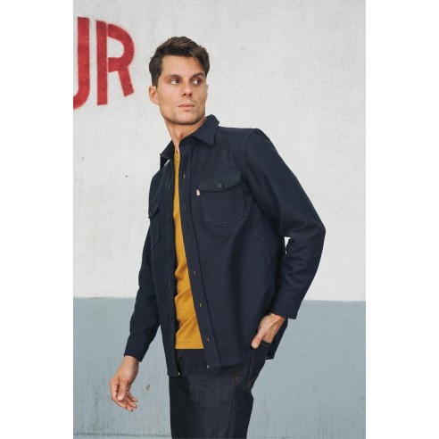 Surchemise Moleskine Grattée Marine