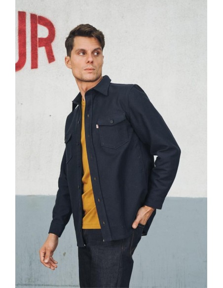 Surchemise Moleskine Grattée Marine