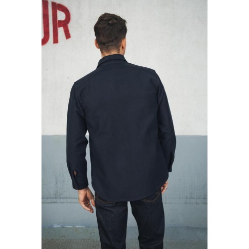 Surchemise Moleskine Grattée Marine