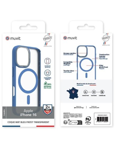 COQUE MAGSAFE 2M MAT FROST BLEU IPHONE 16