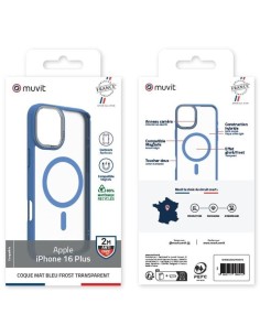 COQUE MAGSAFE 2M MAT FROST BLEU IPHONE 16 PLUS 2