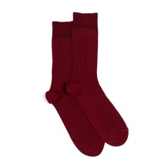 Nos chaussettes homme fil d’Écosse bordeaux - Maison Broussaud 2