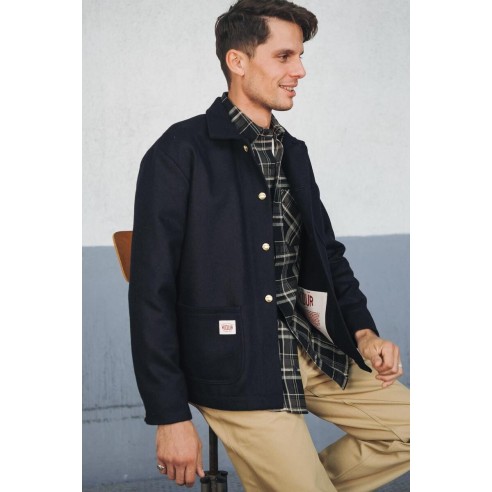 Manteau Corto Laine Marine