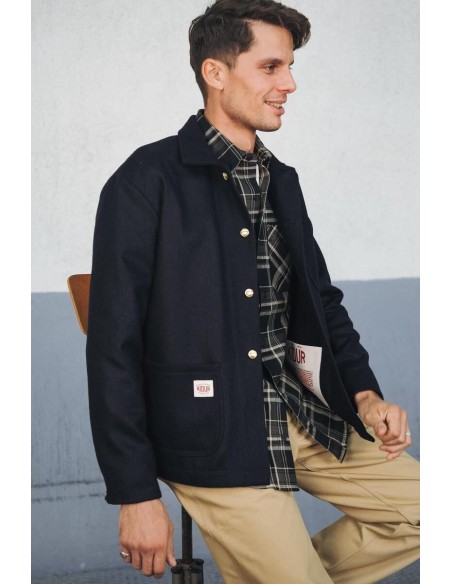 Manteau Corto Laine Marine