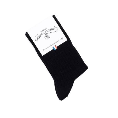 Nos chaussettes femme "Les Rayures" noir - Maison Broussaud