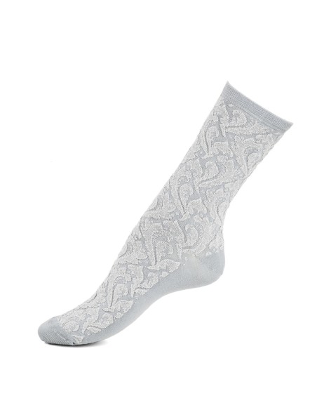 Nos chaussettes femme "La Volute" gris argent - Maison Broussaud