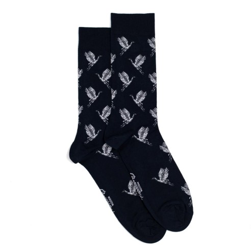 Nos chaussettes homme "Les Oiseaux" marine - Maison Broussaud