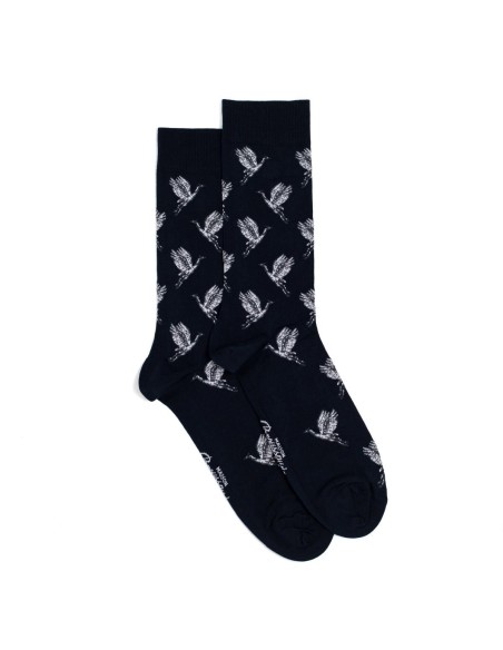 Nos chaussettes homme "Les Oiseaux" marine - Maison Broussaud