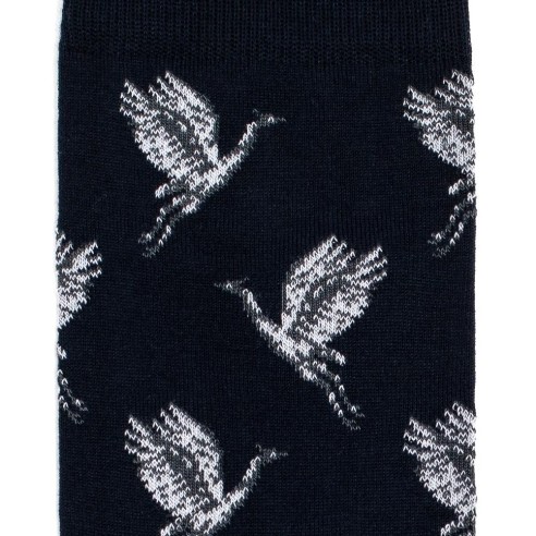 Nos chaussettes homme "Les Oiseaux" marine - Maison Broussaud