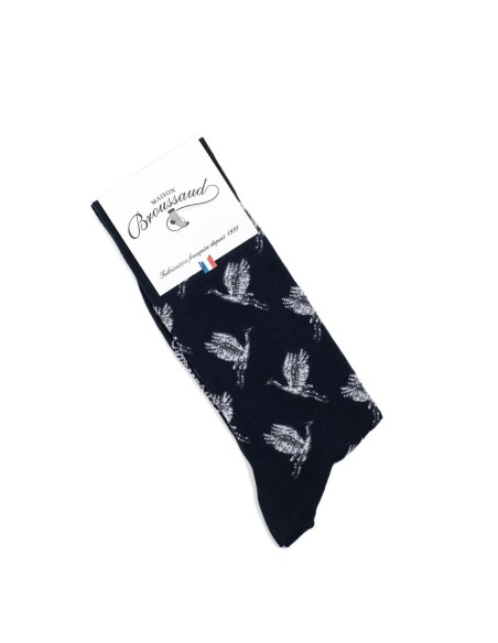 Nos chaussettes homme "Les Oiseaux" marine - Maison Broussaud
