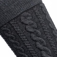 Nos chaussettes en laine à torsades anthracite - Maison Broussaud 2