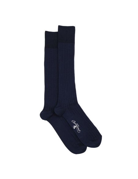 La fil d'Ecosse - chaussettes homme - coton mercerisé marine - Maison Broussaud