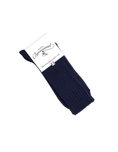 La fil d'Ecosse - chaussettes homme - coton mercerisé marine - Maison Broussaud