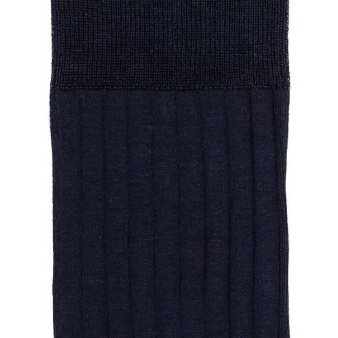 La fil d'Ecosse - chaussettes homme - coton mercerisé marine - Maison Broussaud