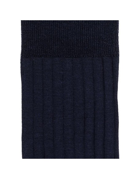 La fil d'Ecosse - chaussettes homme - coton mercerisé marine - Maison Broussaud