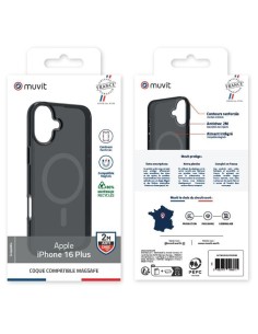 COQUE MAGSAFE 2M TRANSLUCIDE NOIR IPHONE 16 PLUS 2