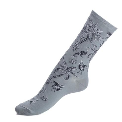 Nos chaussettes femme "Les Tropiques" gris - Maison Broussaud