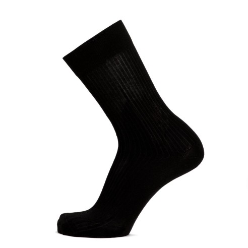 Nos chaussettes côtelées noir homme - Maison Broussaud