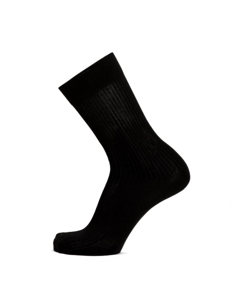 Nos chaussettes côtelées noir homme - Maison Broussaud
