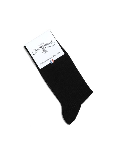 Nos chaussettes côtelées noir homme - Maison Broussaud