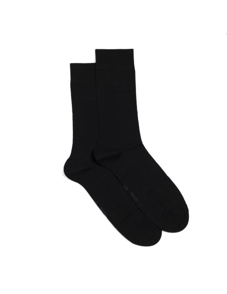 Nos chaussettes côtelées noir homme - Maison Broussaud