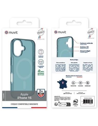 COQUE MAGSAFE 2M TRANSLUCIDE VERT IPHONE 16