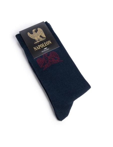 Chaussettes bleu marine Napoléon avec l'aigle brodé