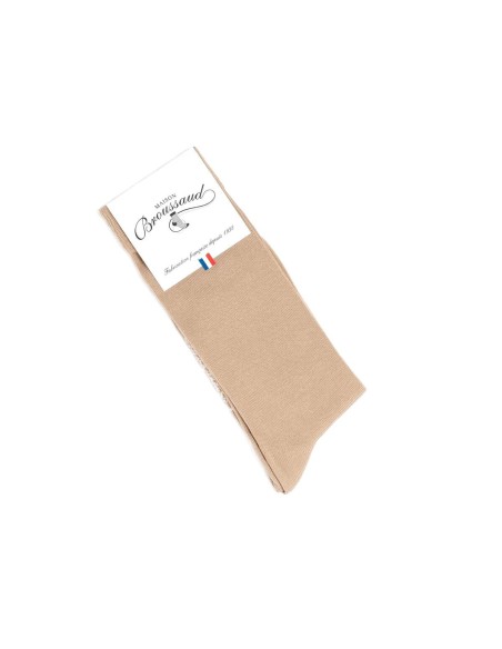 Chaussettes unies beiges - Maison Broussaud