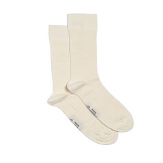 Nos chaussettes côtelées écru homme - Maison Broussaud 2