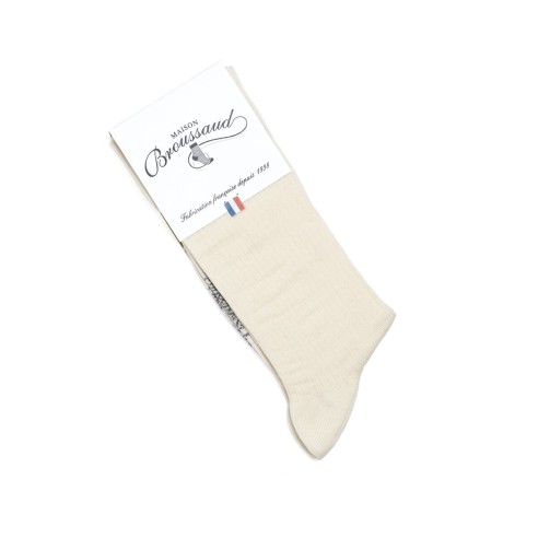 Nos chaussettes côtelées écru homme - Maison Broussaud
