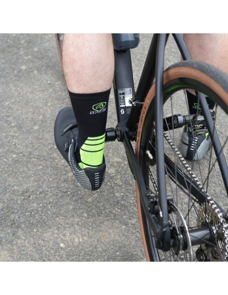 Nos chaussettes cyclisme coloris noir/jaune - Maison Broussaud