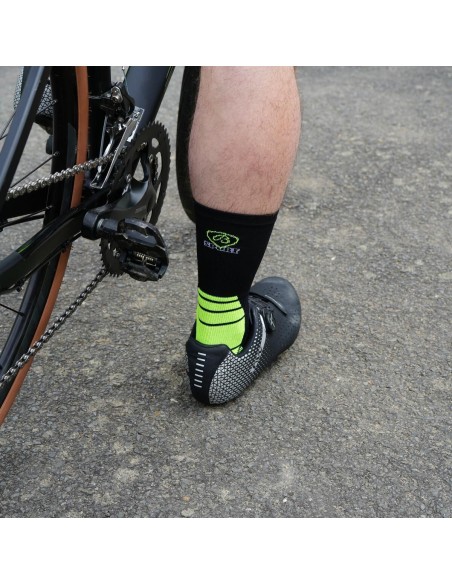 Nos chaussettes cyclisme coloris noir/jaune - Maison Broussaud