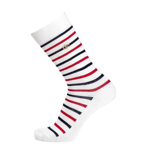 Les marinières bleu blanc rouge Elysée x Maison Broussaud - chaussettes homme - coton blanc