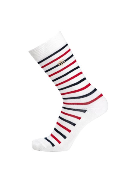 Les marinières bleu blanc rouge Elysée x Maison Broussaud - chaussettes homme - coton blanc