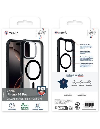 COQUE MAGSAFE 3M MAT FROST NOIR IPHONE 16 PRO
