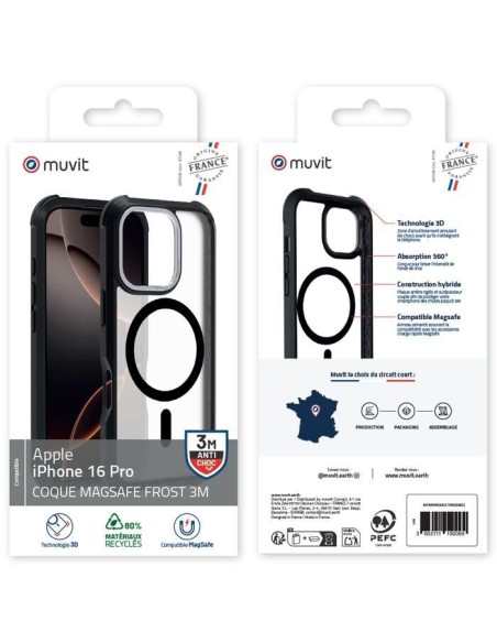 COQUE MAGSAFE 3M MAT FROST NOIR IPHONE 16 PRO